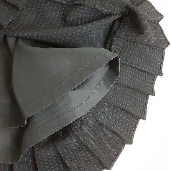 DonCaster Virgin Wool Suit Set Blue Pinstripe Blazer Straight Skirt Womens 12 - Picture 10 of 14